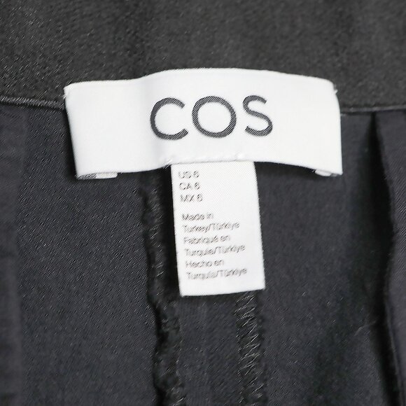 COS Wide Straight Leg Ankle Pant Trousers Black Stretch Minimalist Clean Girl - Picture 6 of 12